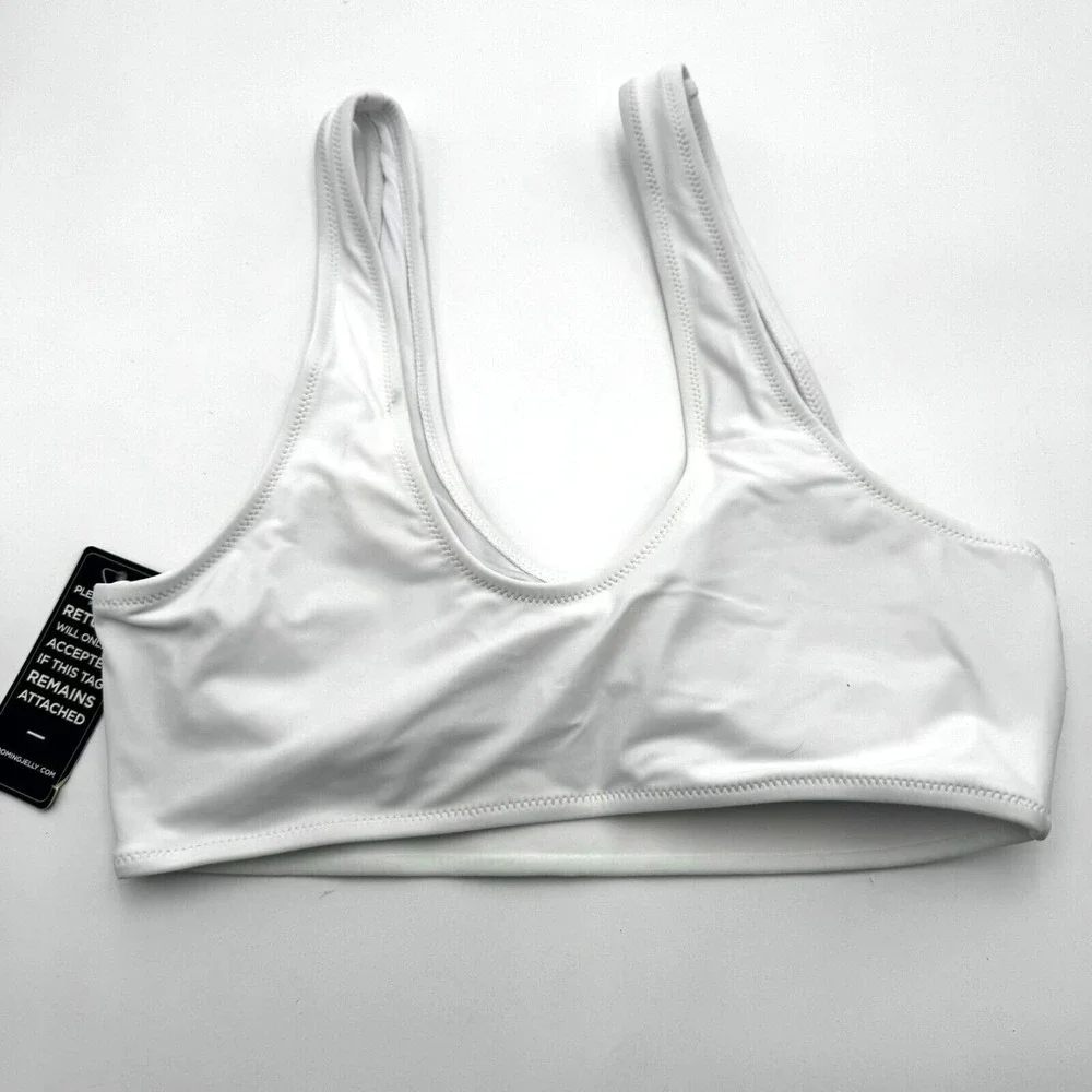 BLOOMING JELLY NWT Women Medium White Padded Bikini Top Swim Bra Sexy Supportive